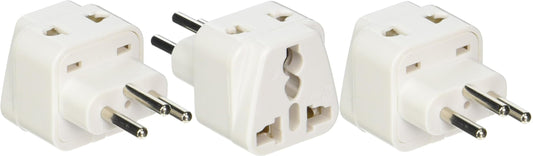 Ckitze Switzerland Travel Grounded Universal 2 Inputs USA Power Plug Adapter - 3 Pack - Type J - CE Certified for Mobile Cell Phone, Laptop, Tablet…