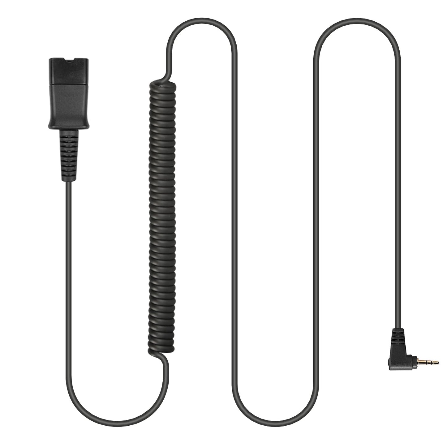 2.5mm to QD Adapter Cable for Plantronics Quick Disconnect Headsets Compatible with Panasonic Dect6.0 AT&T ML17929 VTech Uniden Polycom Cisco SPA RCA