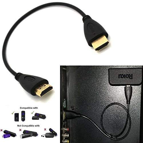 ienza HDMI Extender Cable 1.6FT, Compatible with Roku Express & Premier, Port Saver, Signal Booster