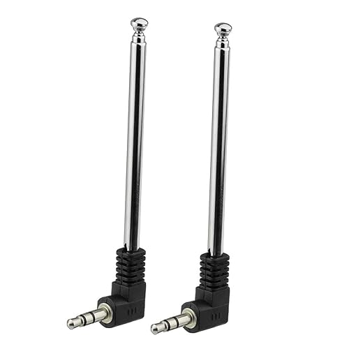 Bingfu Mini FM Radio Antenna 3.5mm Male Telescopic FM Antenna Portable 2-Pack Compatible with Indoor Stereo Receiver AV Audio Video Home Theater