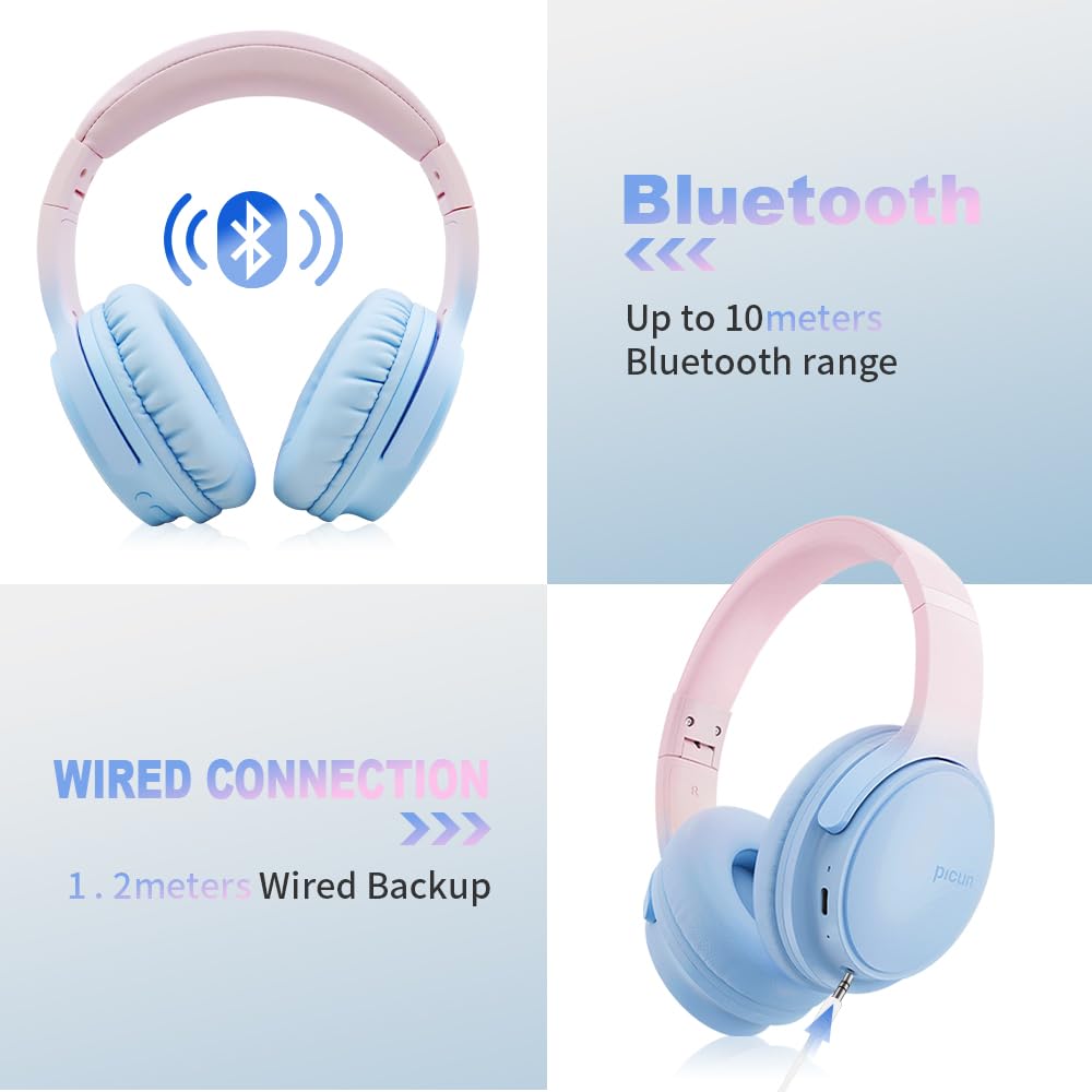 SLuB Wireless Headphones Over Ear, Foldable Bluetooth Headset, HD Stereo Sound, Built-in HD Microphone, 30H Playtime, Suitable for Mobile Phones…