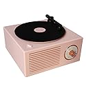 Old Fashioned Classic Style Bluetooth Speaker Pink Vinly Record Player Style Cute Look Creative Gift for Girls Bass Enhancement Loud Volume Speaker