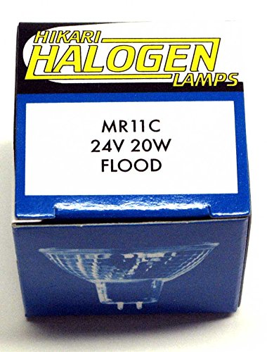 Higuchi JCR 9323P - 20 Watt MR11 Halogen Light Bulb, 24 Volt, Flood Beam Spread