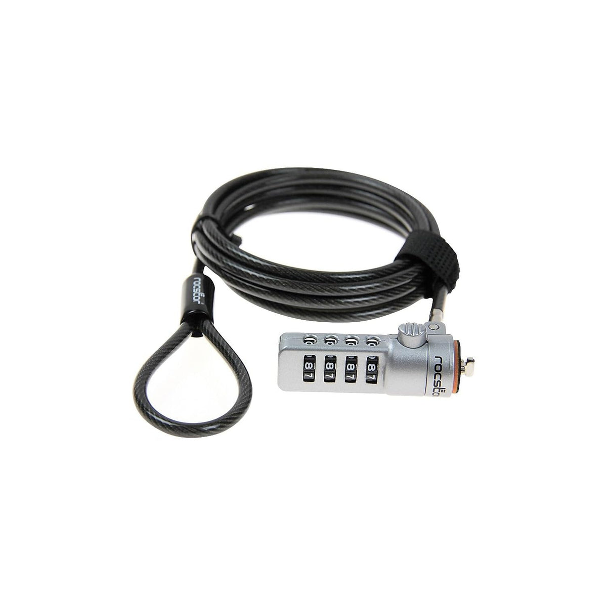 Rocstor Y10C132-B1 Rocbolt Premium Combination Cable Lock - 4-Digit Combination Lock - 6 ft. - for Notebook, Desktop Computer, Monitor, Docking