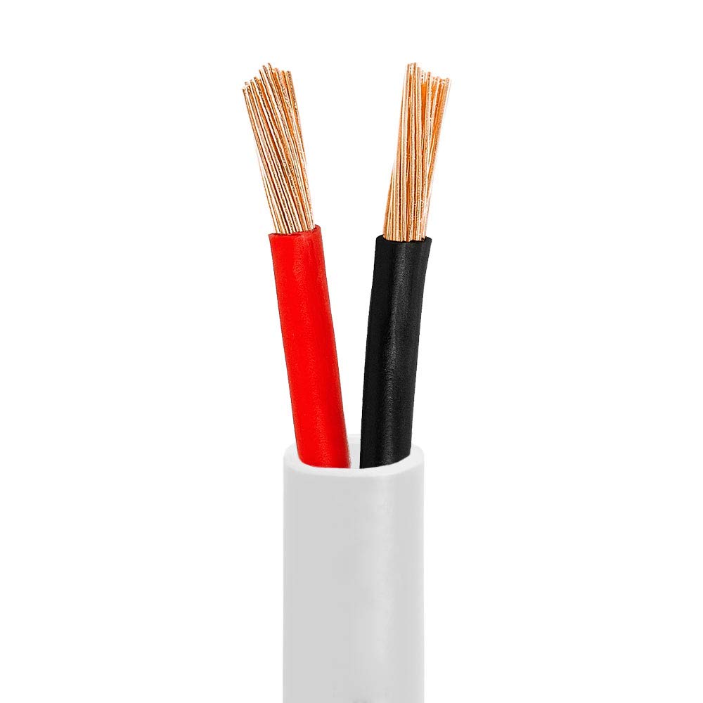 Cmple - 50FT 12AWG Speaker Wire Cable with 2 Conductor Speaker Cable (CCA) Copper Clad Aluminum CL2 Rated In-Wall Speaker Wire for Home Theater & Car