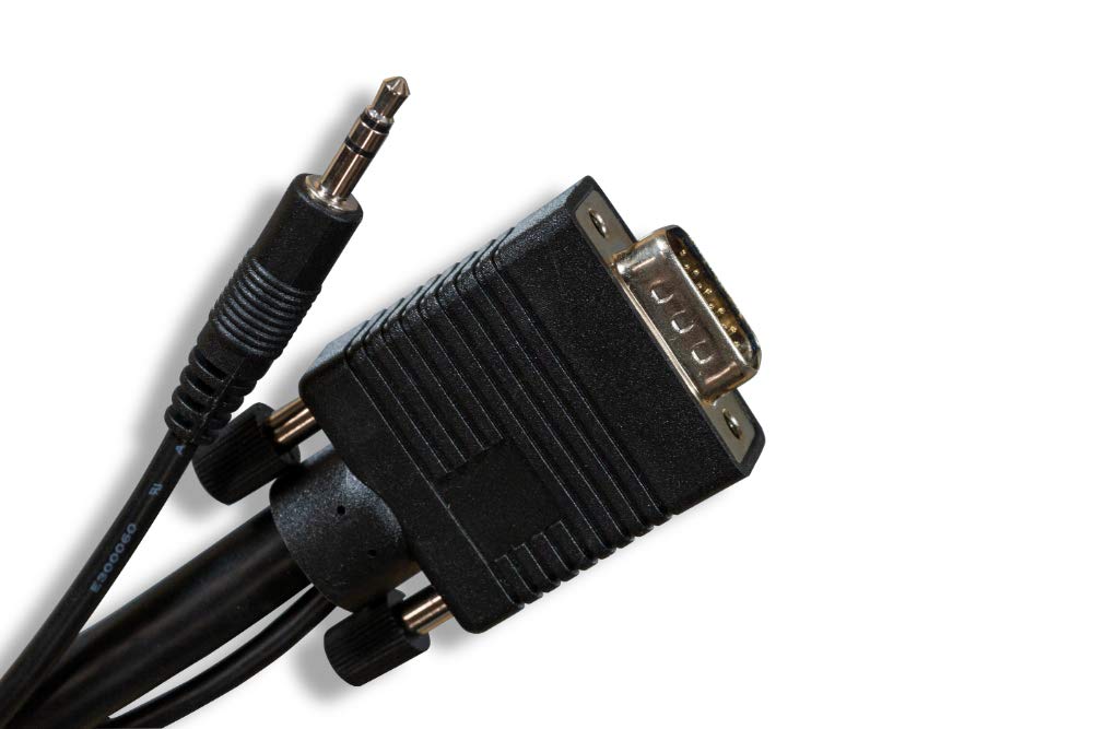 Cablelera ZC77ERMM-06 3.5mm VGA Stereo Audio, HD15 M/M to HD15, 6', 28 AWG, OD:9.2mm
