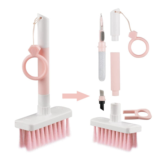 Soft Brush Keyboard Cleaner, Computer Cleaning Tool Kit, 7 in 1 Multipurpose Corner Slit Duster Keycap Puller and Soft Microfiber Brush for Bluetooth
