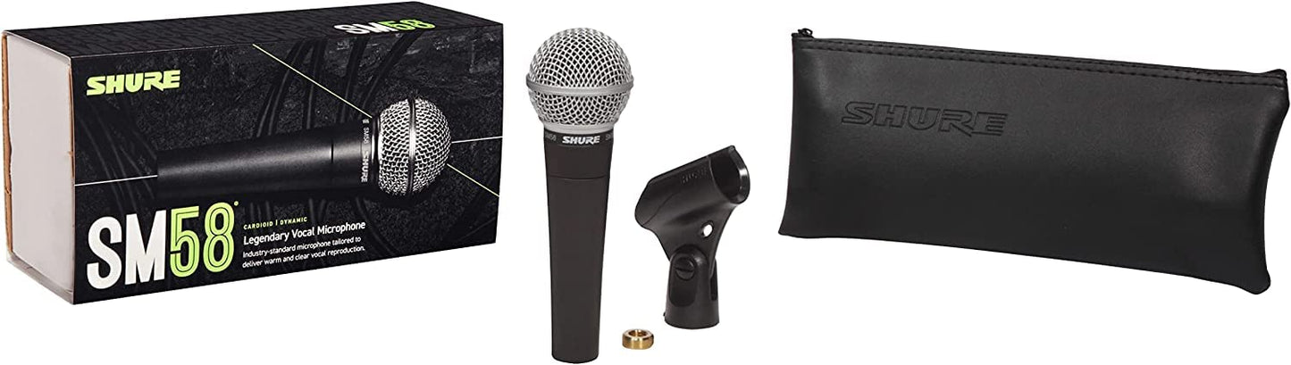 Shure SM58 Professional XLR Dynamic Vocal Microphone - Cardioid Mic for Live Performance, Studio Recording, Podcasting & Broadcasting (SM58-LC)