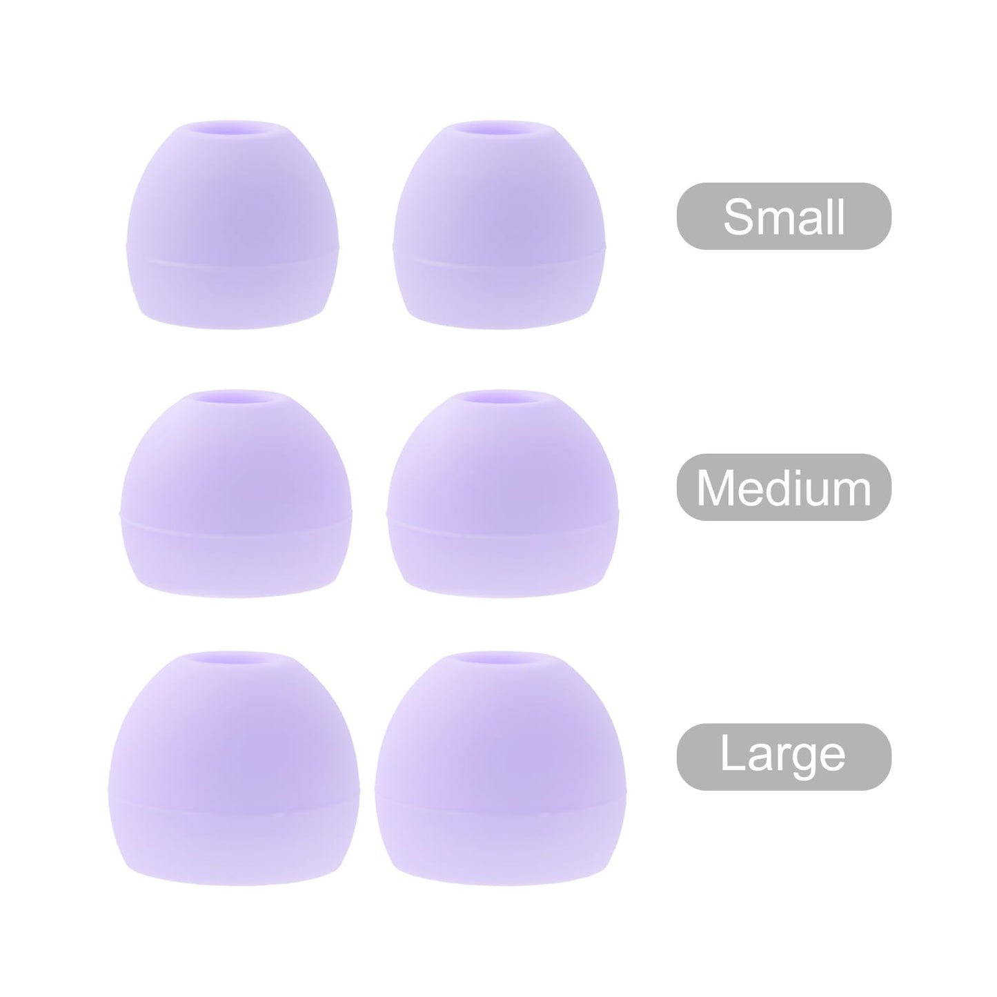 Silicone Eartips Replacement for bmani T16 / bmanl T16 Wireless Earbuds, 9 Pairs (S/M/L) Purple