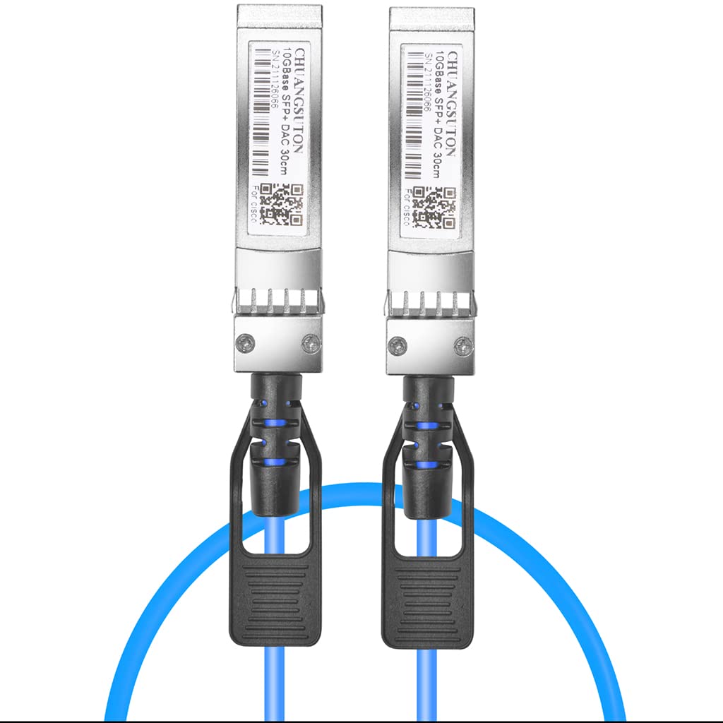CHUANGSUTON Blue 10GbE SFP+ Passive Direct Attach Copper Cable for MikroTik 10GBase-CU Ethernet 10Gb/s SFP+ DAC Twinax Cable 1.5m(4.9ft)