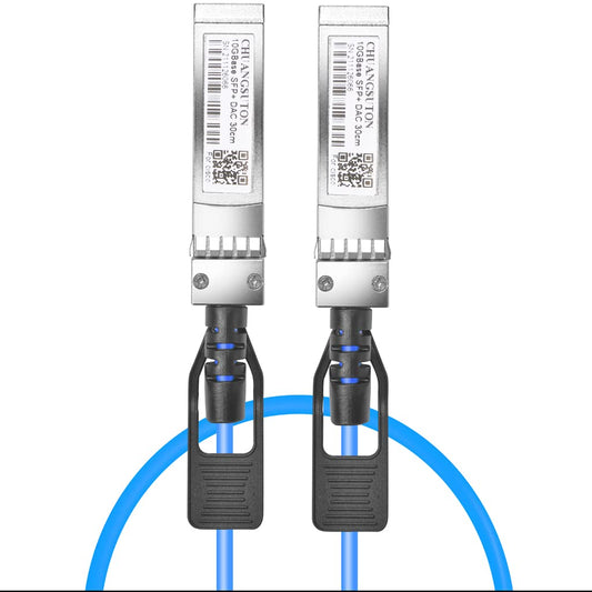 CHUANGSUTON Blue 10GbE SFP+ Passive Direct Attach Copper Cable for MikroTik S+DA0001 10GBase-CU Ethernet 10Gb/s SFP+ to SFP+ DAC Twinax Cable