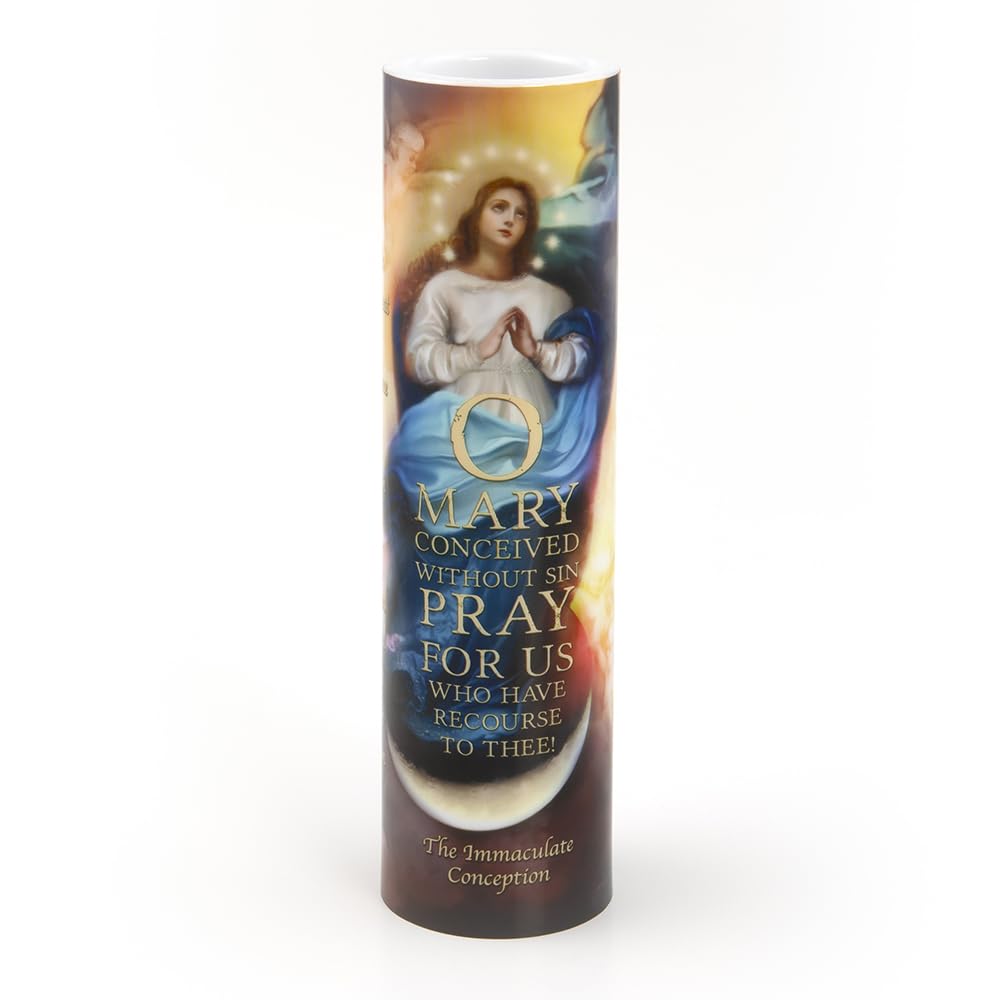 Immaculate Conception, LED Flameless Devotional Prayer Candle, THE SAINTS COLLECTION