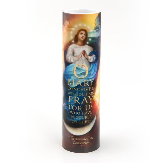 Immaculate Conception, LED Flameless Devotional Prayer Candle, THE SAINTS COLLECTION