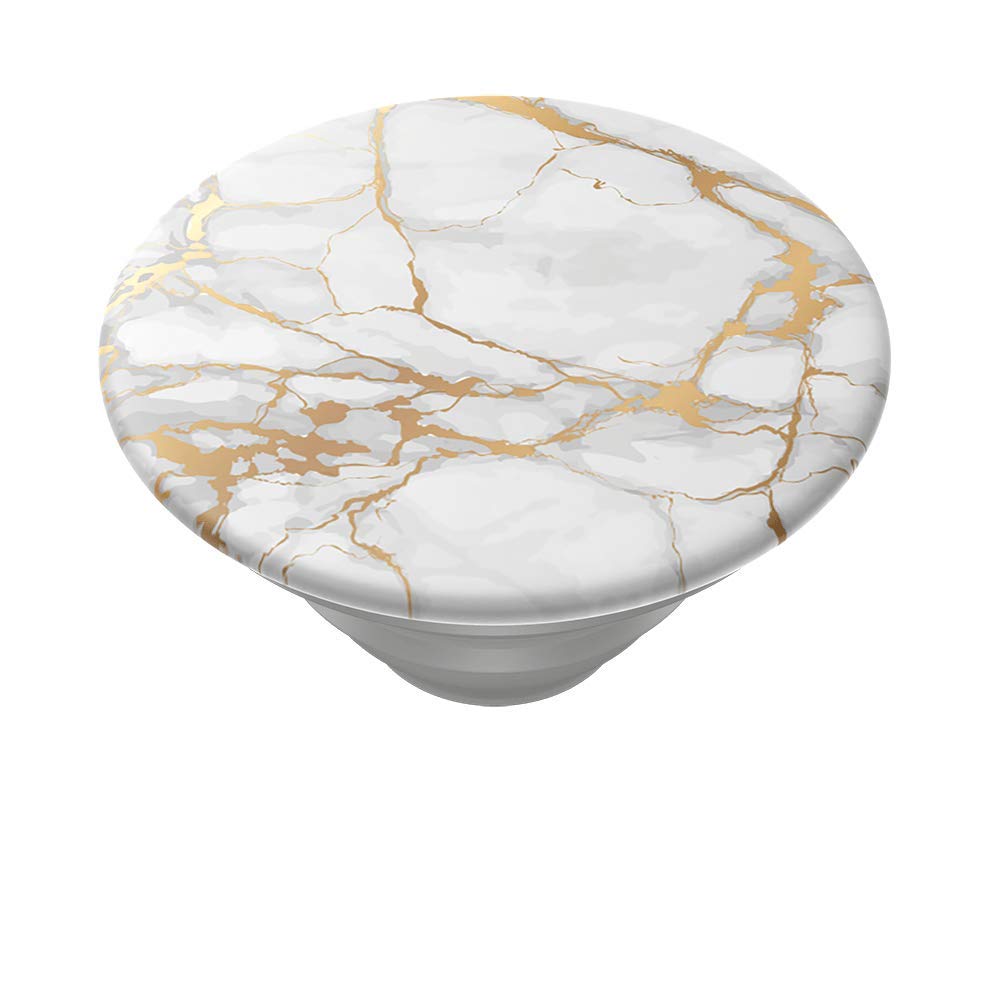 PopSockets Adhesive Phone Grip, Holder, Phone Stand, Gold - Gold Lutz Marble