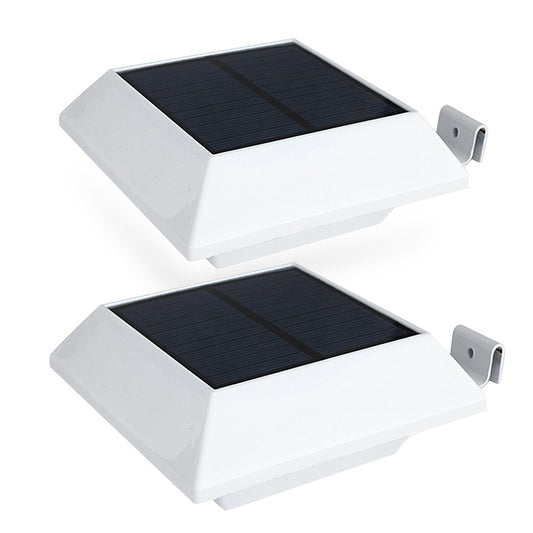 Solar Gutter Lights Motion Sensor Outdoor Security Light (2 Pack), LED (6-Diode) Waterproof Durable Fence Gutter Driveway Garden Patio Path Decking