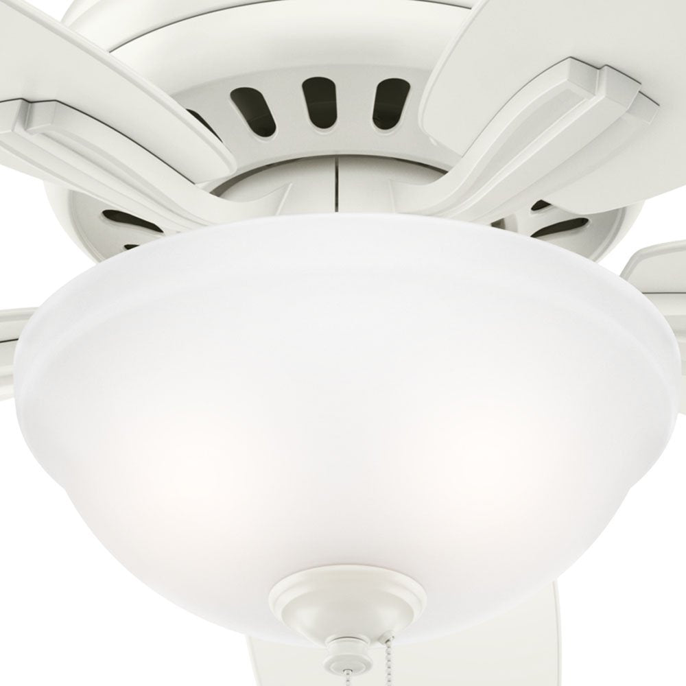 Hunter Fan 52 inch Fresh White Ceiling Fan with Light Kit (Renewed)