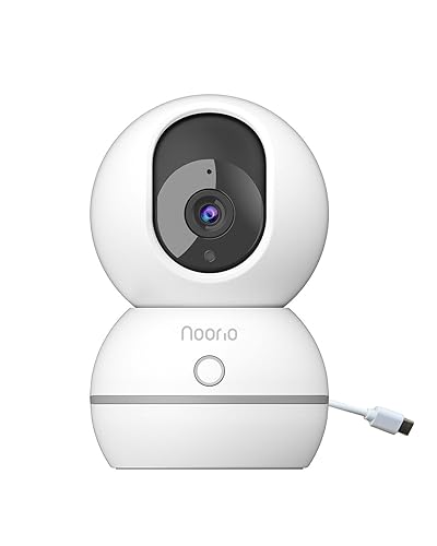 Noorio Security Camera Indoor, 4MP UHD Pet/Dog Camera 360-Degree for Home Security, One-Touch Call, Auto Motion Tracking, Night Vision, 2.4G Only
