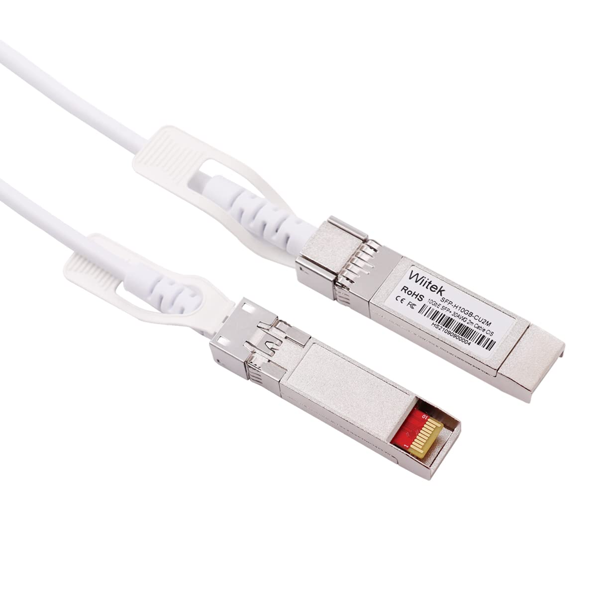 Wiitek 2m 10GbE SFP+ DAC Twinax Cable, 10Gbase-CU SFP+ Direct Attach Cable,for Ubiquiti UniFi, Fortinet, MikroTik, Netgear, Supermicro, TP-Link