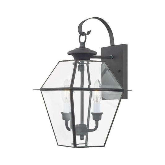 Livex Lighting 2281-61 Westover 2 Light Outdoor Wall Lantern, Charcoal