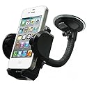 Compatible with Galaxy S10, S10e, S10 Plus - Car Mount Windshield Phone Holder Rotating Cradle Stand Window Glass Dock Suction Gooseneck Black Works