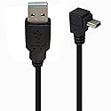 SHANFEILU 90 Degree Mini USB Cable Angle Mini 5pin USB B Male to USB 2.0 Male Data Sync Charging Extension Cable for GPS Dash Cam Black Up Angle 4.9FT