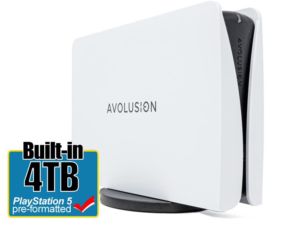 Avolusion PRO-5Y (White) 4TB USB 3.0 External Gaming Hard Drive for PS5 / PS4 Game Console - 2 Year Warranty (Renewed)