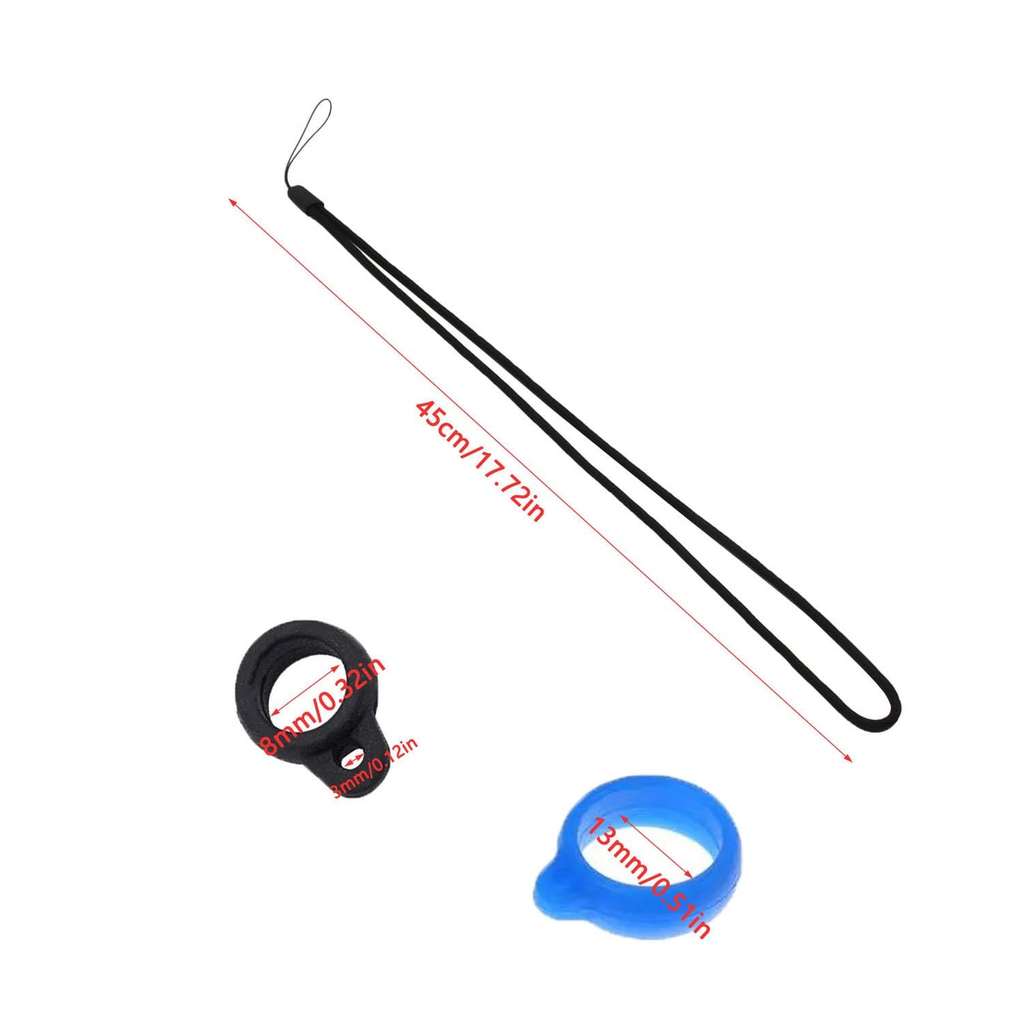 UtySty 20 Pack Anti-Lost Lanyard Set with Anti-Lost Silicone Rubber Ring Multipurpose Non Slip Elastic Loop Holder Lanyards Strap Neck Pendant for Air