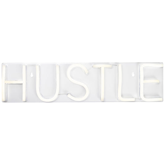 LED Hustle Neon Lighted Wall Sign - 20" - White