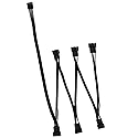 QJZXUEZHEN PWM Fan Hub Stringing, PC CPU Cooling 4 PIN/3 PIN Fan Power Cable Hub Splitter Extension Cable Adapter Sleeved Fan Splitter for Desktop