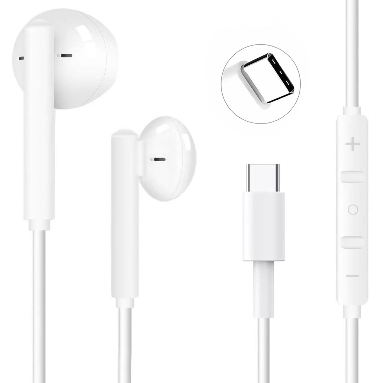 USB C Headphones for iPhone 17/17Pro/16e/15 Type C Earbuds Wired Earphones