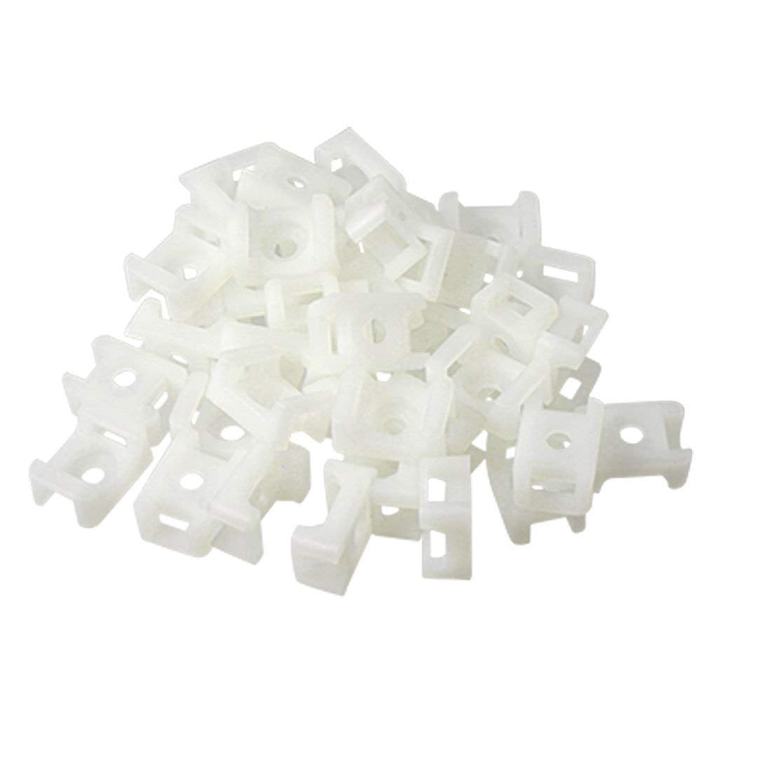 Cable Tie Mount Saddle, 100pcs White Plastic Wire Buddle Base Holder Cable Tie Wrap Mount Saddle (9mm, White)