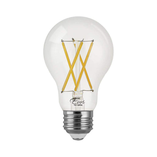 Euri Lighting VA19-3050cec, Dimmable LED A19, 8.5W (60W Equiv.) 800lm, 90+ CRI, Cool White (5000K), 320° Beam, E26, Wet Rated, UL, E-Star, CEC, JA8