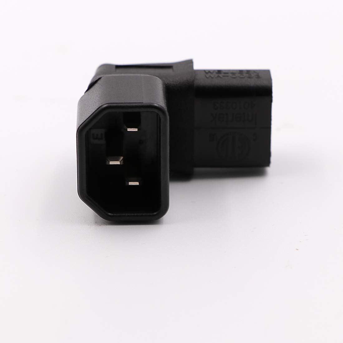IEC C14 to C13 Power Adapter PDU Plug/Socket Down 90 Degree for LCD Wall Mount TV 2 Pack