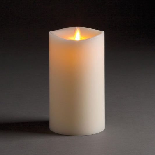 Napa Home & Garden LIGHTLi Moving Flame Advanced Battery-Operated LED Indoor Wax Pillar Candle, 4" x 7", Ivory