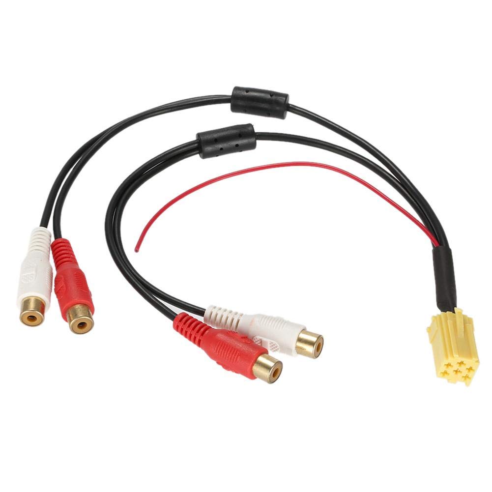 Dweekiy 6 Pin ISO Aux Adapter, Mini, RCA, Auxiliary, Male to Female
