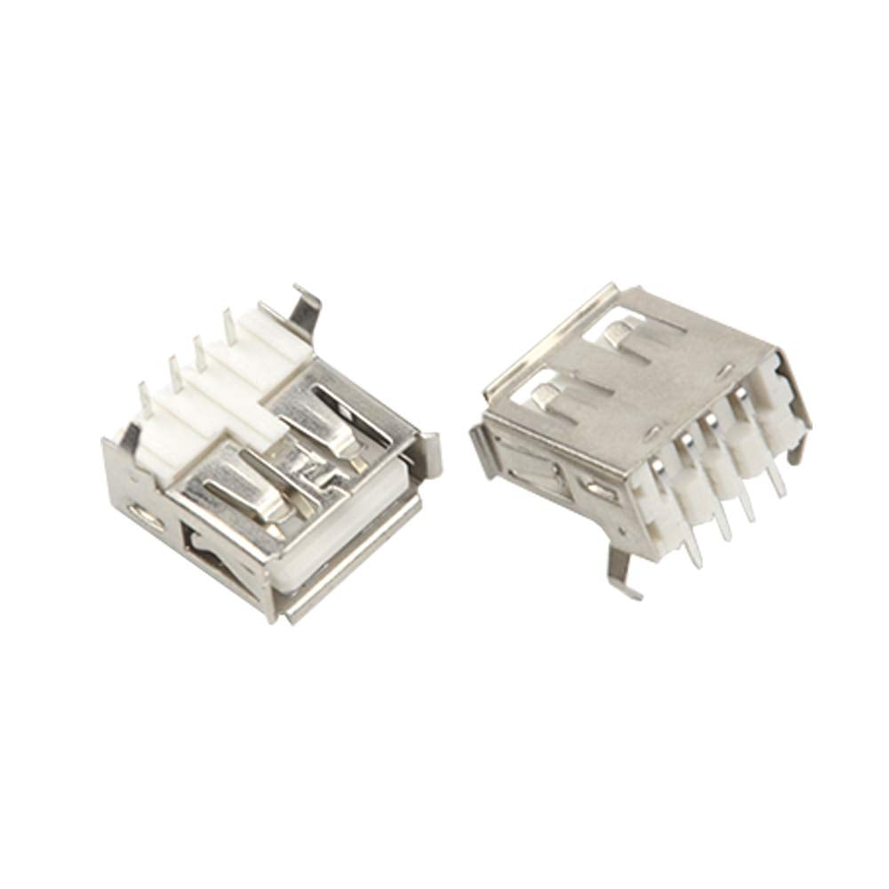 XINGYHENG 100Pcs USB Standard Port Female Solder Right Angle 4Pin Plug Soldering Jacks Connector