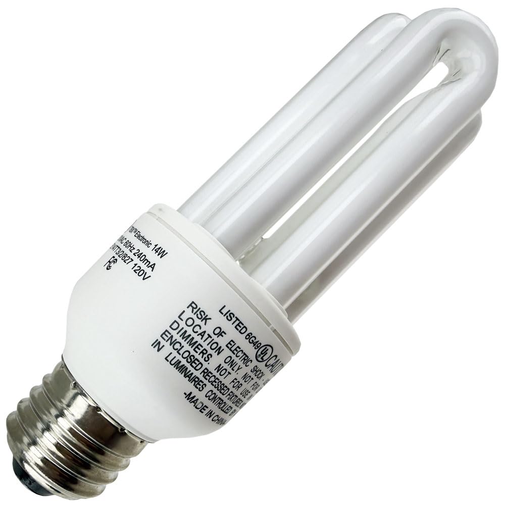 Replacement for GE 48240, FLE14TT3/2/827, 14 Watt, 2700K Soft White, E26 Base, TBX Compact Fluorescent Long Life Light Bulb (2 Pack)