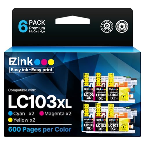 E-Z Ink LC103 Ink Cartridges for Brother Printer LC103XL LC103 XL LC101