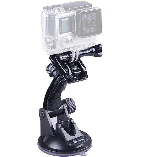 Smatree Suction Cup Mount Compatible for G*pro Action Camera 12/11/10/9/8/7/6/5/4/3+/3/Session/DJI OSMO Action 4/3 Camera