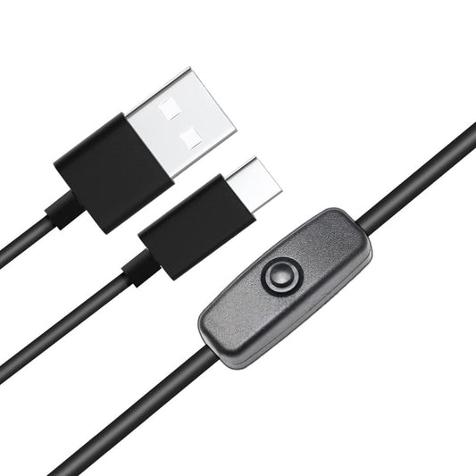 FBHDZVV Power USB Switch Type-C Cable for Raspberry Pi 4, Replacement for Raspberry Pi 4B Power Supply Cord 5V 3A Pi Switch ON/OFF Compatible
