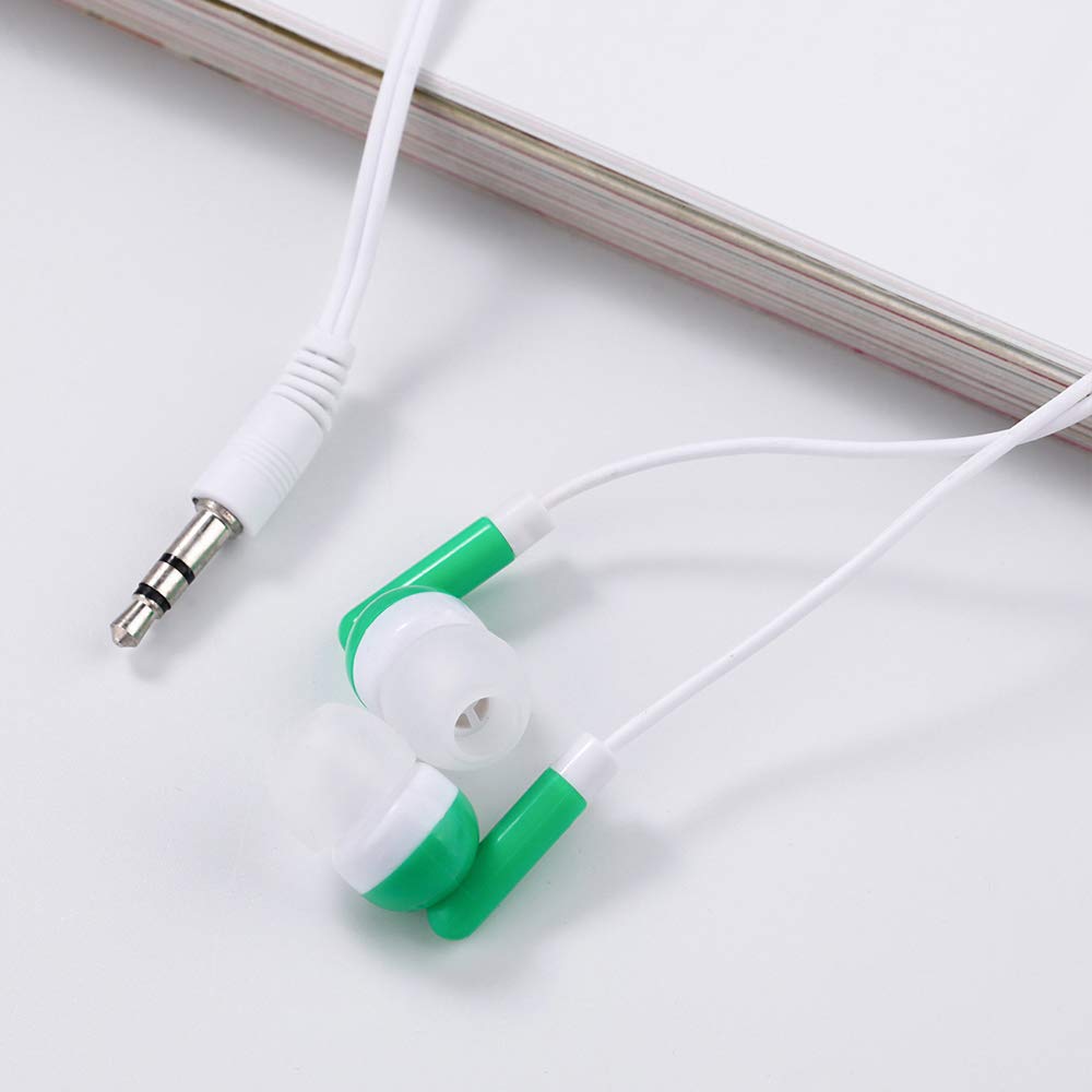 CN-Outlet Kids Bulk Earbud Headphones 50 Pack Multi Colored, Individually Bagged, Wholesale Disposable Earphones Perfect for School Classroom