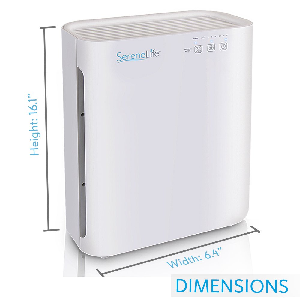 SereneLife HEPA Filter Home Purifier Cleaner w/UV-C Sanitizer, Dust, Smoke Remover for, Clean Fresh Room Air-Safe for Kids