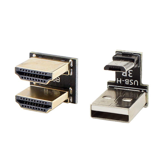 ELECROW Micro USB to USB A Adapter & HDMI-Compatible Adapter (180 Degree Angle, Male to Male) Kit RC070S 7 Inch Monitor