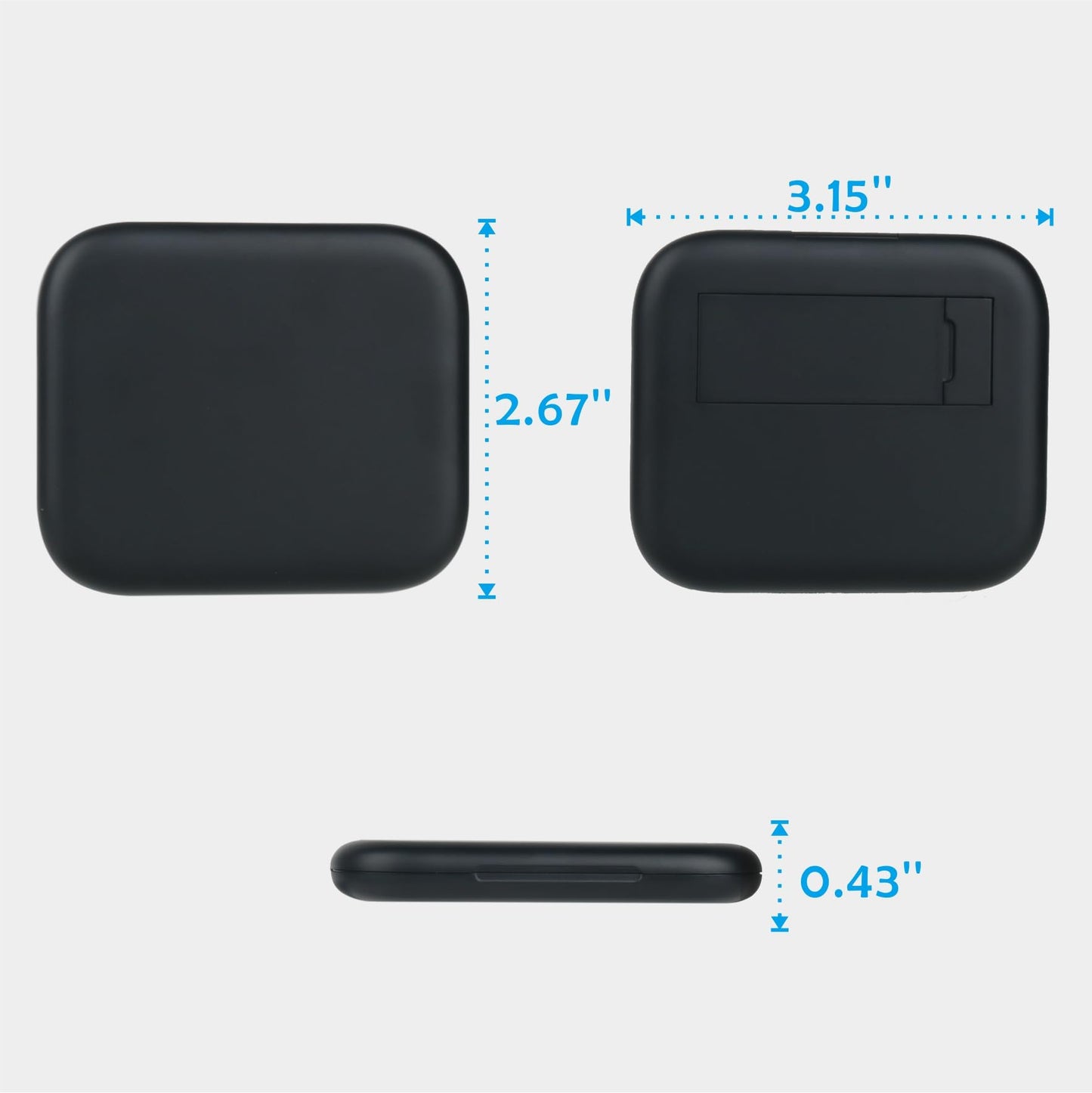 Yinow USB-C Charge Card: Multi USB Charging Adapter Cable Kit with 28cm Cable, USB C to A/Micro USB/Light Adapters, Portable Mirror Case for Travel