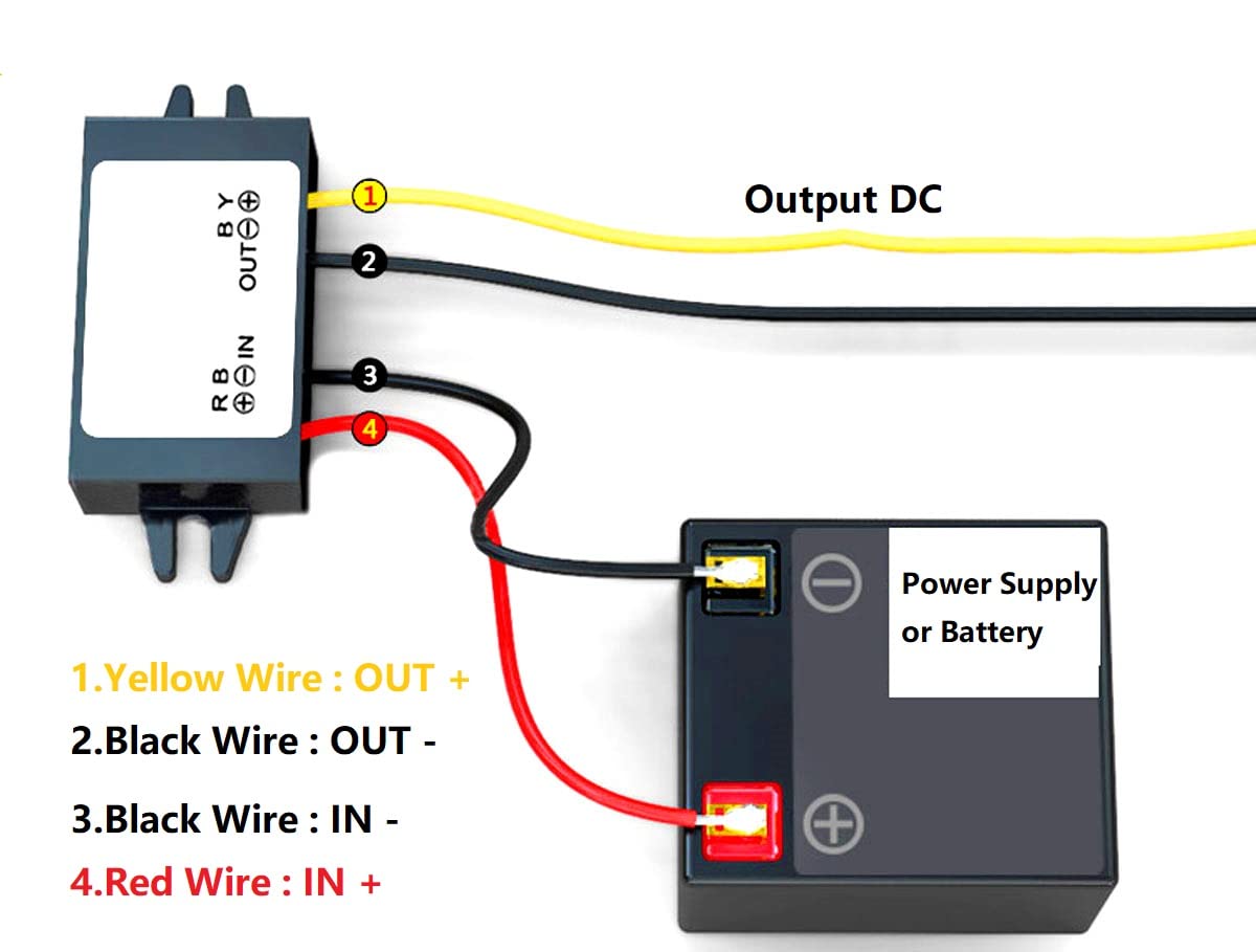 NOYITO DC to DC Power Converter Buck Module 12V 16V (8V to 22V) Buck to 3.3V 2A 3A Max IP67 Waterproof with Overcurrent Overheat Short-Circuit…