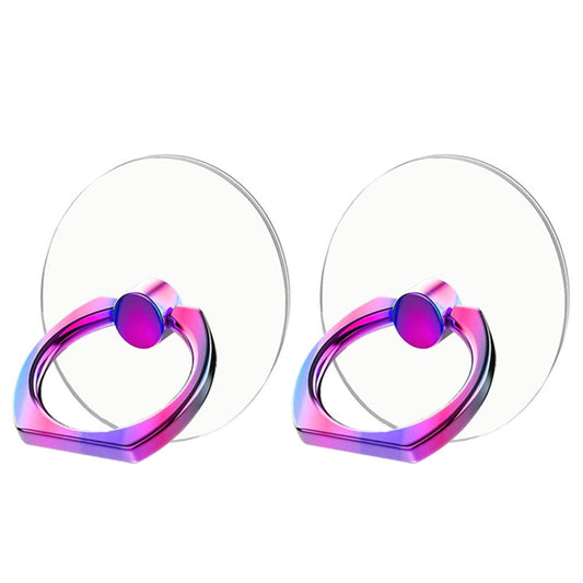 Kinizuxi Colorful Cell Phone Ring Holder Stand 2 Packs, Transparent Phone Ring Holder 360°Rotation Clear Phone Ring Grip Finger Kickstand Compatible