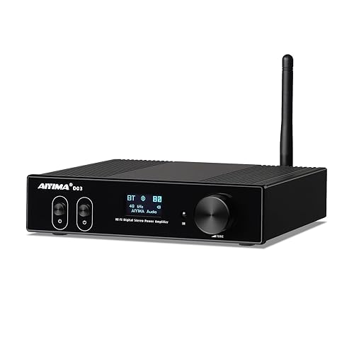 AIYIMA D03 Bluetooth 5.0 DAC Amplifier 150 Watt x 2 Stereo HiFi 2.1 CH Digital Sound Amplificador 24Bit/192kHz Class D Power Amp USB Coaxial Optical