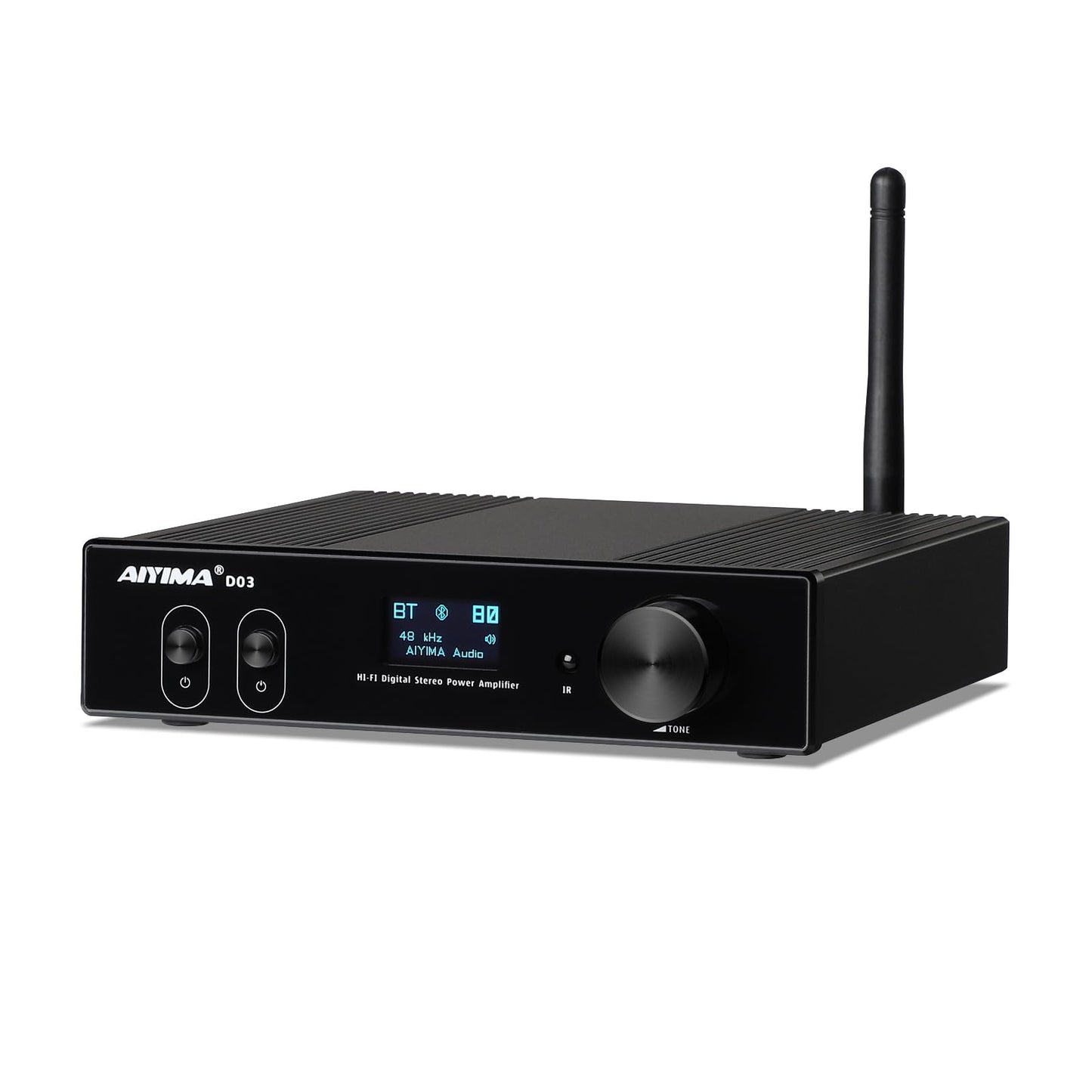 AIYIMA D03 Bluetooth 5.0 DAC Amplifier 150 Watt x 2 Stereo HiFi 2.1 CH Digital Sound Amplificador 24Bit/192kHz Class D Power Amp USB Coaxial Optical