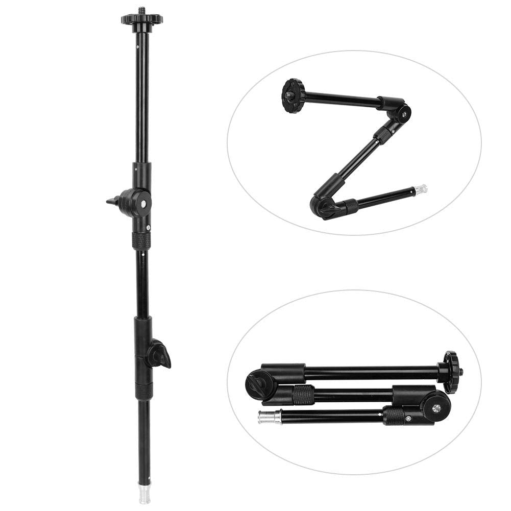 Three-Section Magic Arm,Adjustable Extension Articulated Arm Camera Extension Bracket with 1/4 & 3/8 Screw Hole Metal Lock Sleeve for Photography
