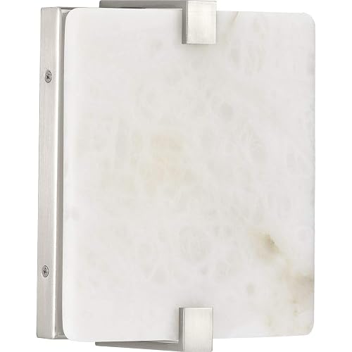 Progress Lighting LED Alabaster Stone Brushed Nickel ADA Wall Sconce 8.50x8.00x8.00